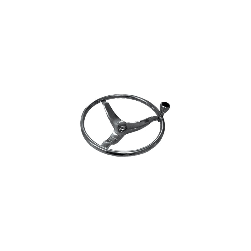 STEERING WHEEL SS W/KNOB & 12MM NUT 13"