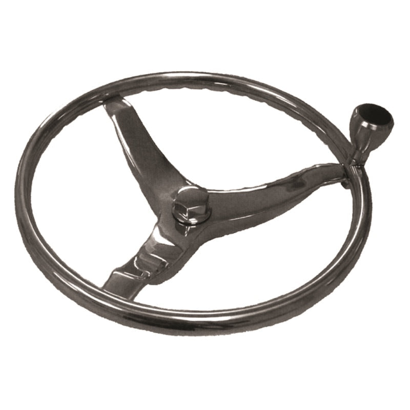 STEERING WHEEL SS W/KNOB & 5/8"NUT 15" MPN--436647