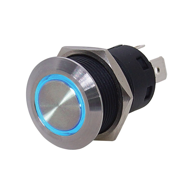PUSH ON SWITCH BLUE RING LED ON/OFF