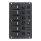 SWITCH PANEL ILUM/ROCKER 6G W/BREAKER