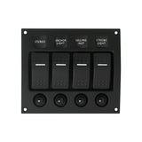 SWITCH PANEL ILUM/ROCKER 4G W/BREAKER
