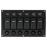 SWITCH PANEL ILUM/ROCKER 6G W/BREAKER