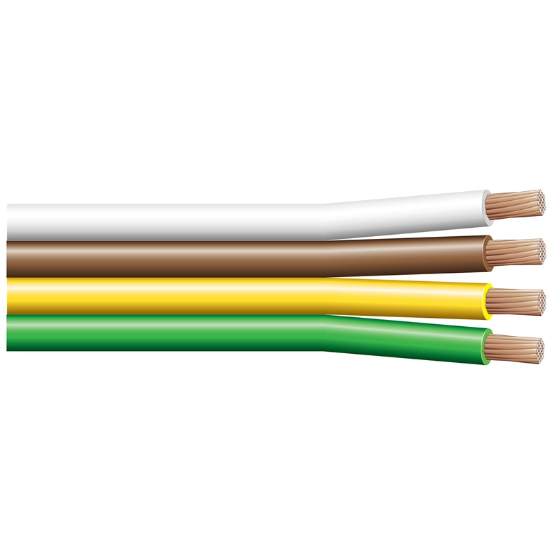 Marpac Bonded Wire 18/4 AWG 100' Wh/Bn/Yl/Gn, model 7-4396, Wire Terminals