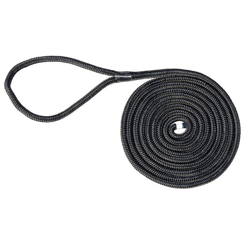 Marpac Dock Line Nyl Dbl/Brd 5/8"X25' - Black, model 7-6228, Rope