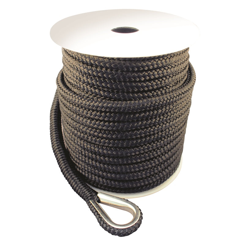 ANCHOR LINE NYL DBL/BRD 1/2"X150' BLK MPN-1663133