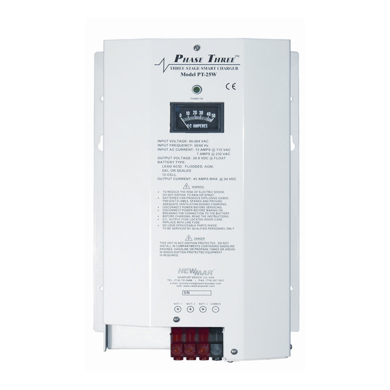 Newmar Pt248 24V 8A 3 Bank Charger, model PT-24-8, Battery Chargers
