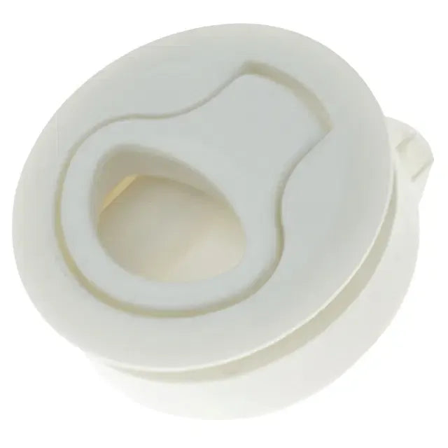 White Push to Close Marine Latch 2 Inch Round Hole Installation - Mariners Warehouse