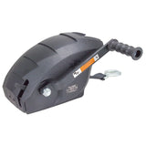 Single Speed Trailer Winch 1900lb Capacity with 20 Foot Strap and 9.5 Inch Handle Black Zinc - Mariners Warehouse