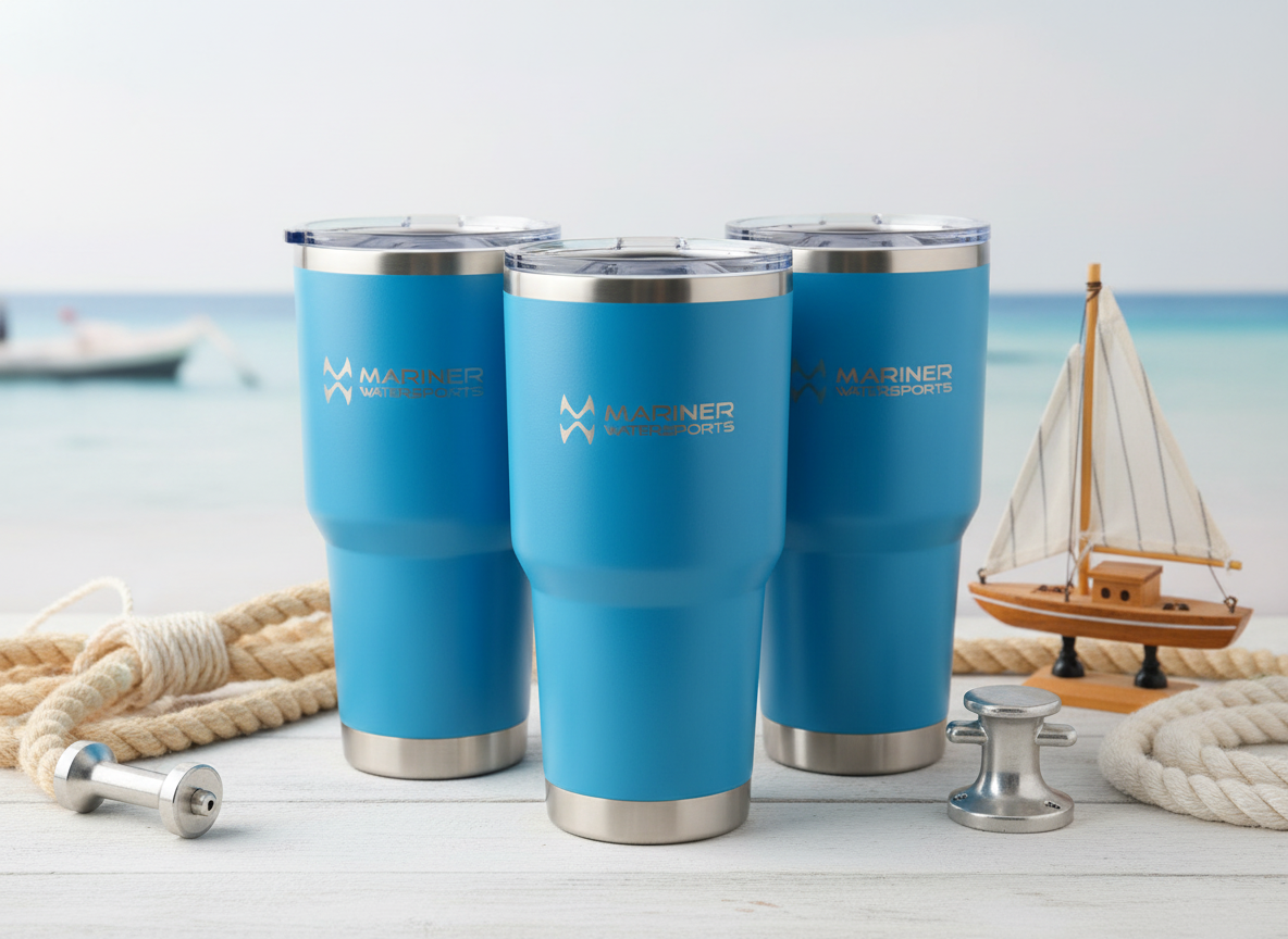 Mariner Watersports Stainless Steel Insulated Tumbler – Blue | Double-Wall Vacuum | Travel & Outdoor Drinkware