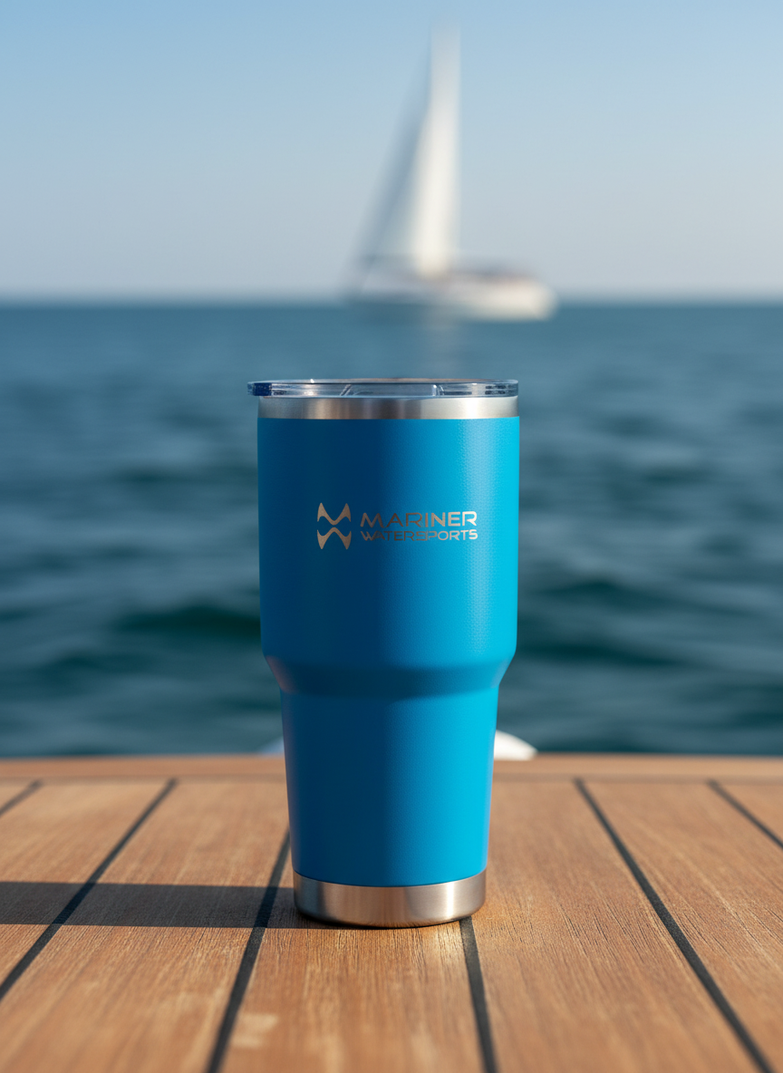 Mariner Watersports Stainless Steel Insulated Tumbler – Blue | Double-Wall Vacuum | Travel & Outdoor Drinkware